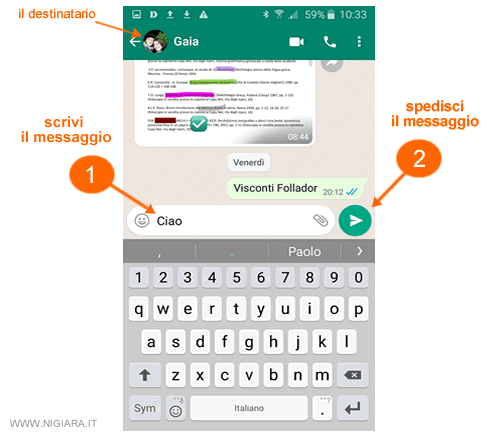 come spedire un messaggio