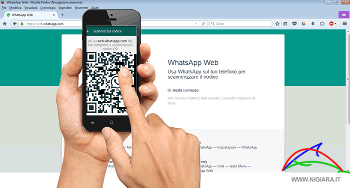 la scansione del codice QR con il tuo cellulare sullo schermo del computer